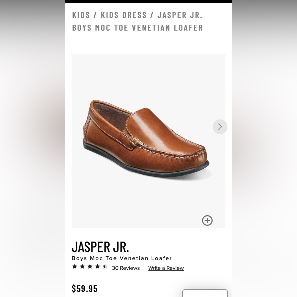 Florsheim JASPER JR. Boys Moc Toe Venetian Loafer